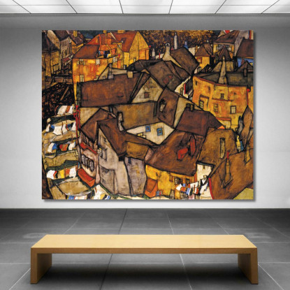 Mezzaluna Di Case (La Piccola Città V) Egon Schiele esh30 quadro stampato su tela