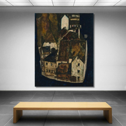 Città Morta Iii (Città Sul Fiume Blu Iii) Egon Schiele esh38 quadro stampato su tela