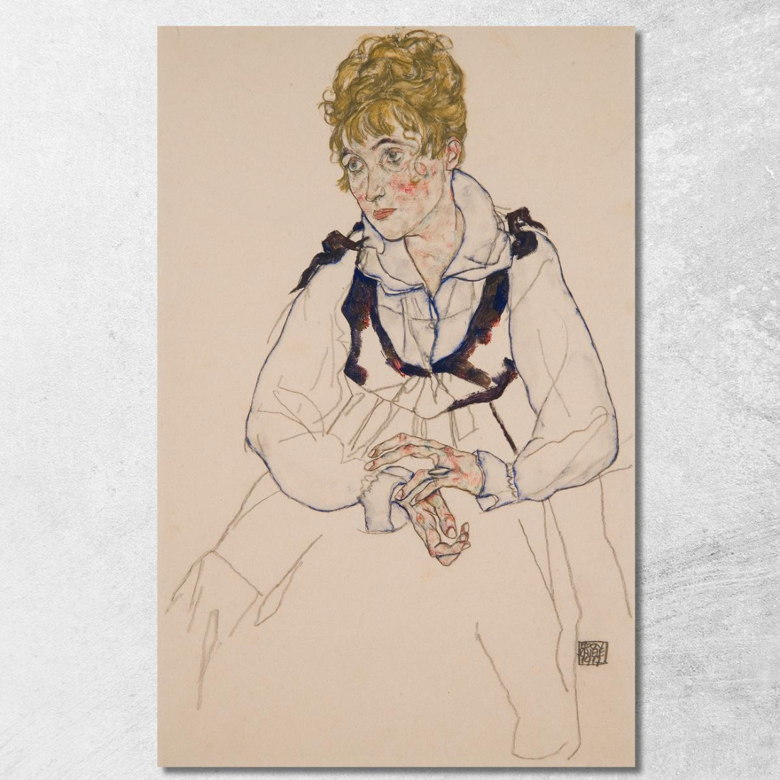 La Moglie Dell'Artista Seduta (Edith Schiele) Egon Schiele esh42 quadro stampato su tela La Moglie Dell'Artista Seduta (Edith Schiele) Egon Schiele esh42 quadro stampato su tela