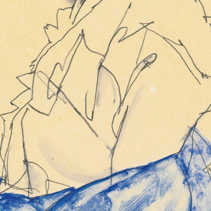 Elisabeth Lederer Seduta Con Le Mani Incrociate Egon Schiele esh49 quadro stampato su tela
