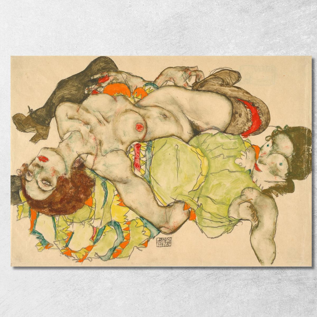 Amanti Femminili Egon Schiele esh50 quadro stampato su tela Amanti Femminili Egon Schiele esh50 quadro stampato su tela