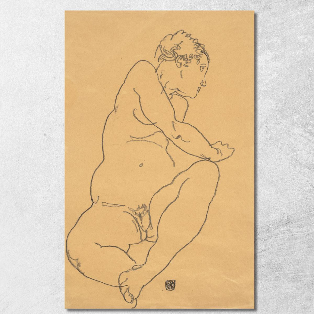 Nudo Femminile Piegato A Sinistra Egon Schiele esh51 quadro stampato su tela Nudo Femminile Piegato A Sinistra Egon Schiele esh51 quadro stampato su tela