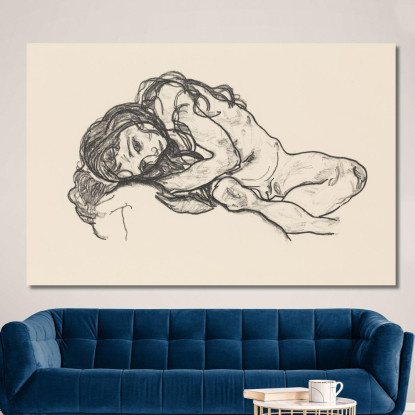 Ragazza Egon Schiele esh61 quadro stampato su tela