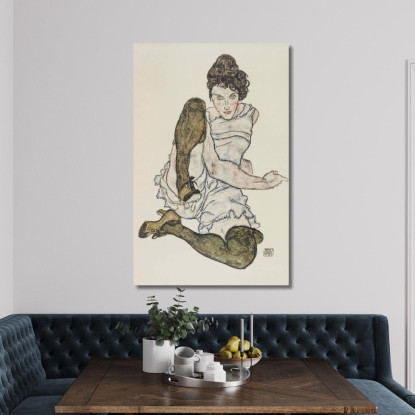 Disegni A Mano Egon Schiele esh62 quadro stampato su tela