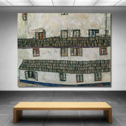Parete Della Casa Con Finestra Egon Schiele esh68 quadro stampato su tela