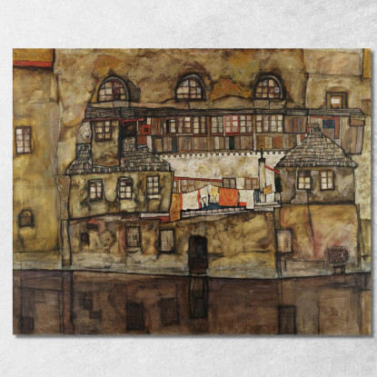 Parete Della Casa Sul Fiume Egon Schiele esh69 quadro stampato su tela