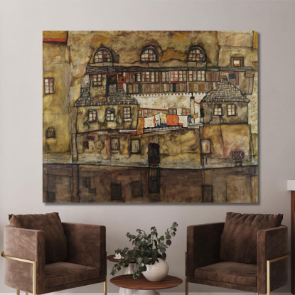 Parete Della Casa Sul Fiume Egon Schiele esh69 quadro stampato su tela