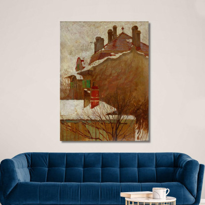 Case In Inverno Vista Dall'Atelier Egon Schiele esh72 quadro stampato su tela