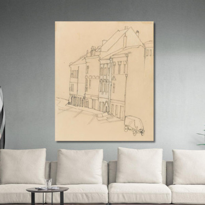 Case A Krumau Egon Schiele esh73 quadro stampato su tela