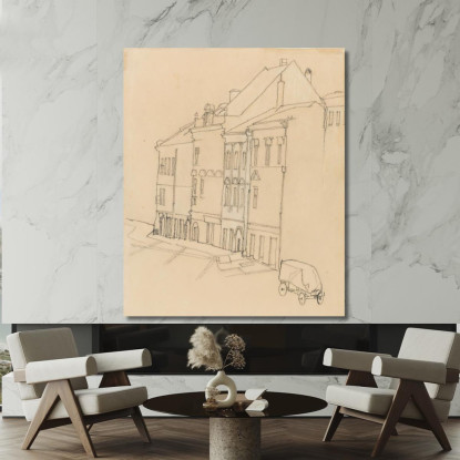 Case A Krumau Egon Schiele esh73 quadro stampato su tela