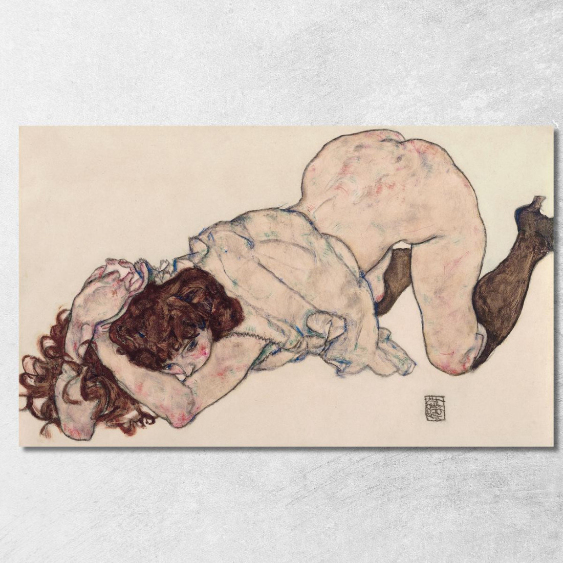 Ragazza Inginocchiata Appoggiata Su Entrambi I Gomiti Egon Schiele esh78 quadro stampato su tela Ragazza Inginocchiata Appoggiata Su Entrambi I Gomiti Egon Schiele esh78 quadro stampato su tela