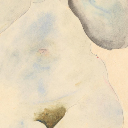 Nudo Femminile Inginocchiato Egon Schiele esh79 quadro stampato su tela