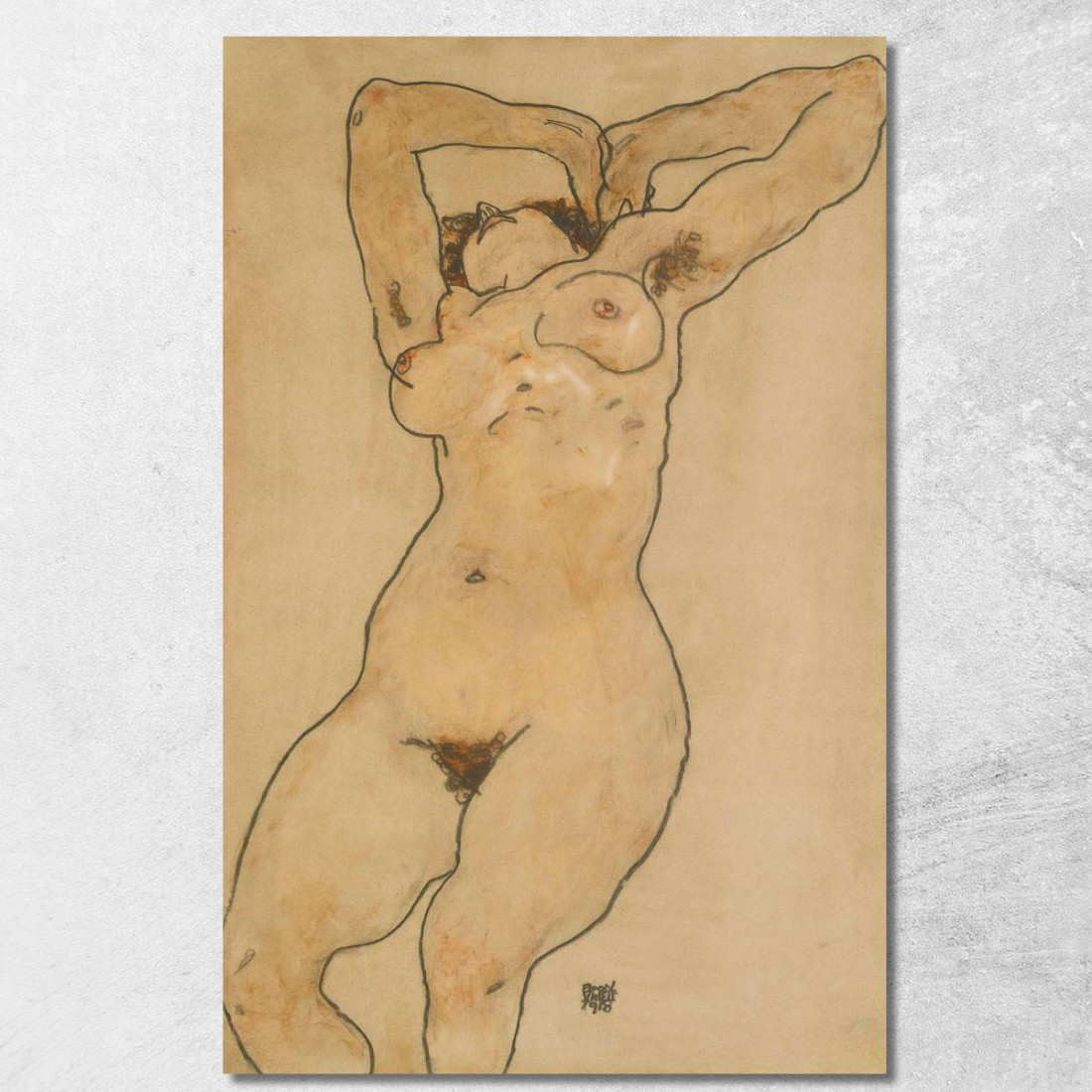 Distesa Nudo Sdraiato Egon Schiele esh87 quadro stampato su tela Distesa Nudo Sdraiato Egon Schiele esh87 quadro stampato su tela