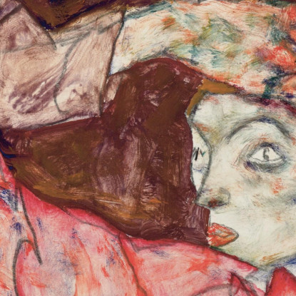 Amanti Egon Schiele esh90 quadro stampato su tela