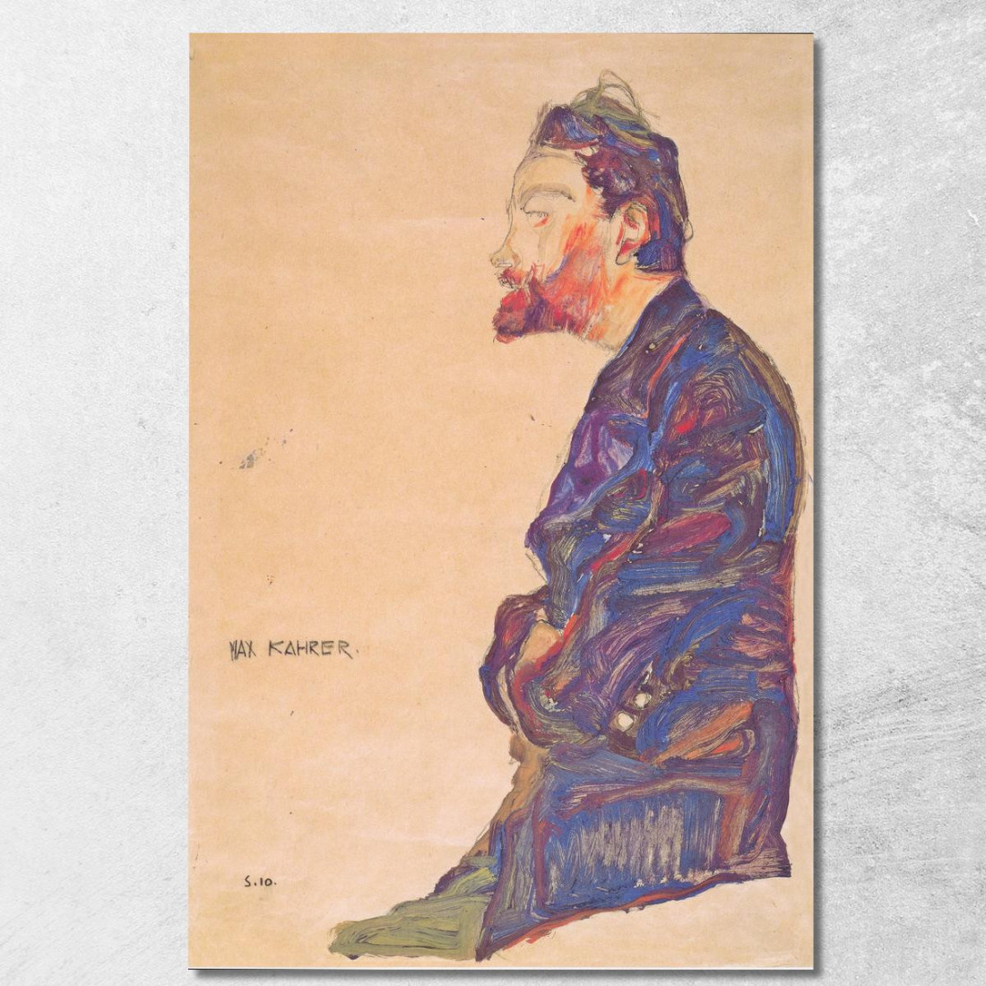 Max Kahrer Di Profilo Egon Schiele esh94 quadro stampato su tela Max Kahrer Di Profilo Egon Schiele esh94 quadro stampato su tela