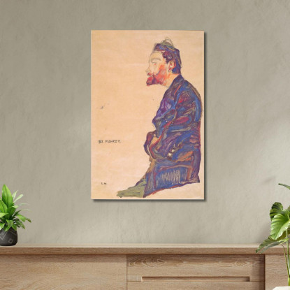 Max Kahrer Di Profilo Egon Schiele esh94 quadro stampato su tela