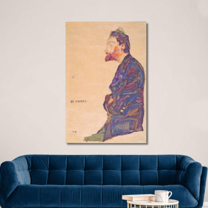 Max Kahrer Di Profilo Egon Schiele esh94 quadro stampato su tela