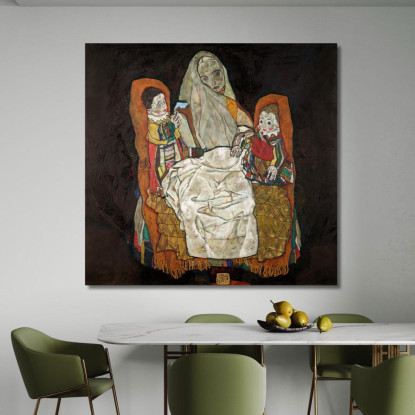 Madre Con Due Bambini Iii Egon Schiele esh101 quadro stampato su tela