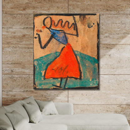 Ragazza Con Gonna Rossa Egon Schiele esh102 quadro stampato su tela