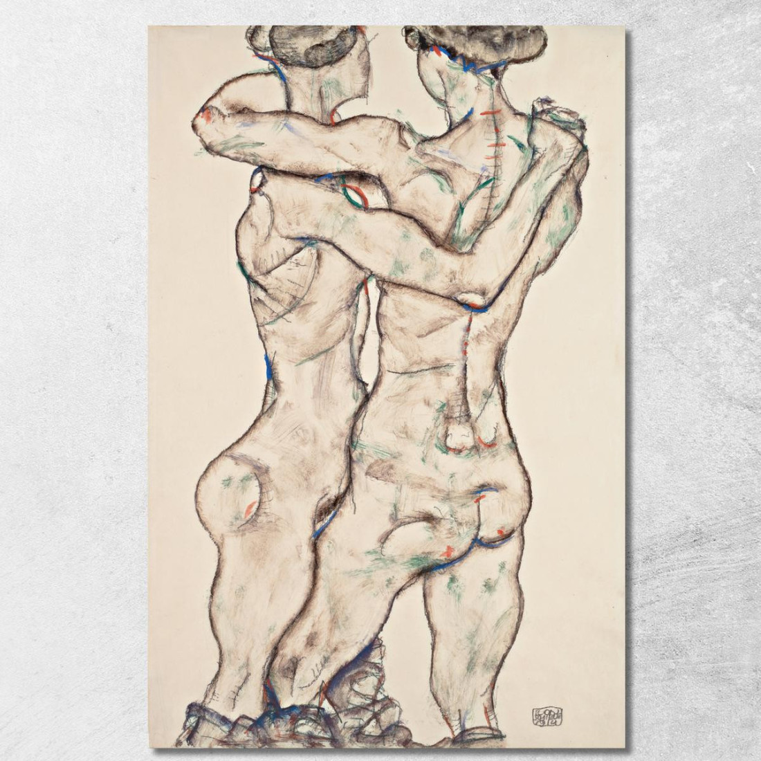 Ragazze Nude Che Si Abbracciano Egon Schiele esh106 quadro stampato su tela Ragazze Nude Che Si Abbracciano Egon Schiele esh106 quadro stampato su tela