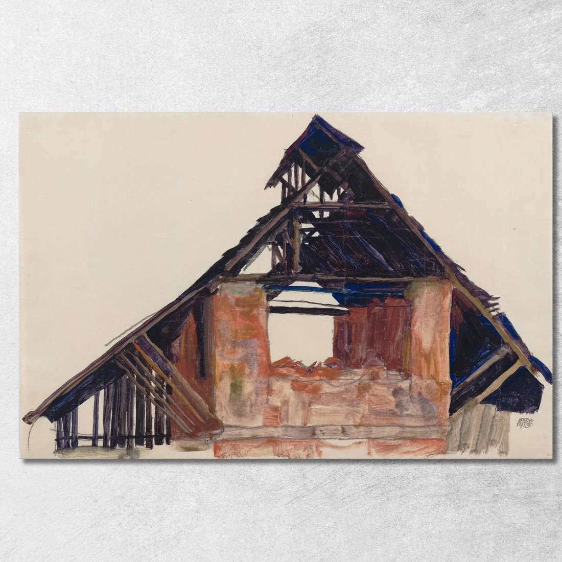 Vecchio Timpano Egon Schiele esh111 quadro stampato su tela Vecchio Timpano Egon Schiele esh111 quadro stampato su tela