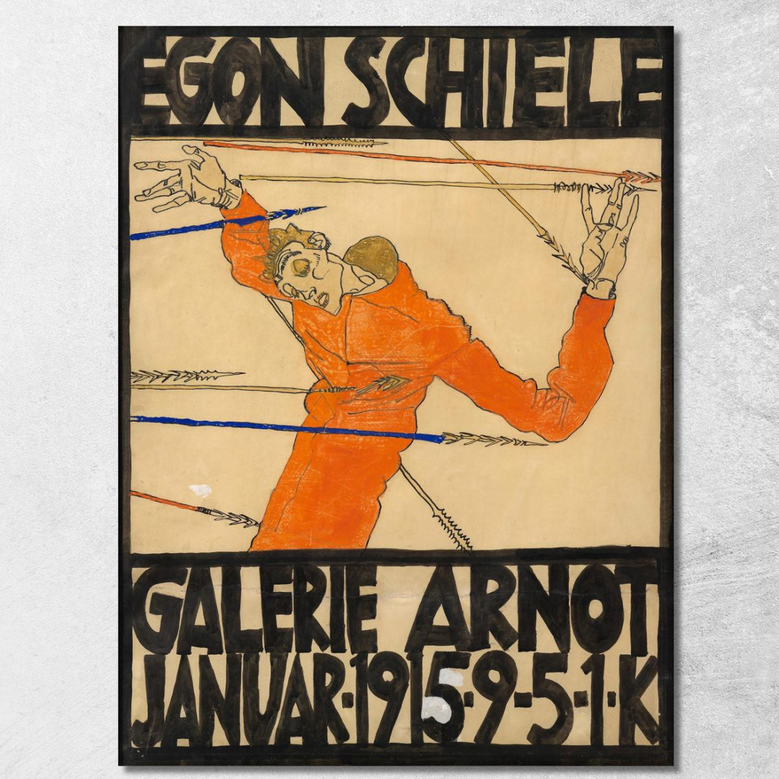 Manifesto Della Mostra Di Schiele Alla Galerie Arnot Egon Schiele esh115 quadro stampato su tela Manifesto Della Mostra Di Schiele Alla Galerie Arnot Egon Schiele esh115 quadro stampato su tela