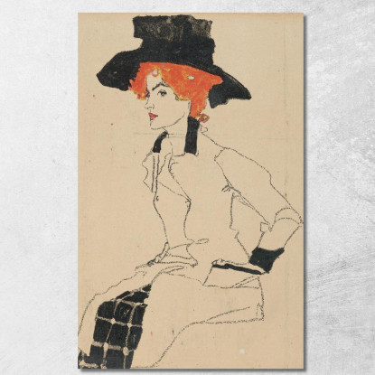 Ritratto Di Una Donna Egon Schiele esh118 quadro stampato su tela