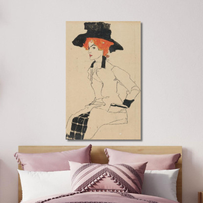 Ritratto Di Una Donna Egon Schiele esh118 quadro stampato su tela