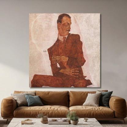 Ritratto Di Arthur Roessler Egon Schiele esh128 quadro stampato su tela