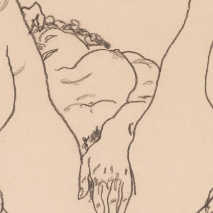 Nudo Sdraiato Con Stivali Egon Schiele esh133 quadro stampato su tela