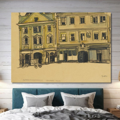 Piazza Del Mercato Krumau Egon Schiele esh138 quadro stampato su tela