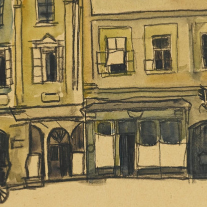 Piazza Del Mercato Krumau Egon Schiele esh138 quadro stampato su tela