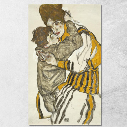 La Moglie Di Schiele Con Il Suo Piccolo Nipote Egon Schiele esh141 quadro stampato su tela