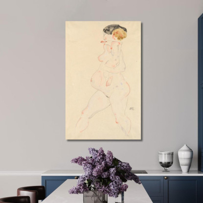 Donna Incinta Con Bambino In Braccio Egon Schiele esh143 quadro stampato su tela