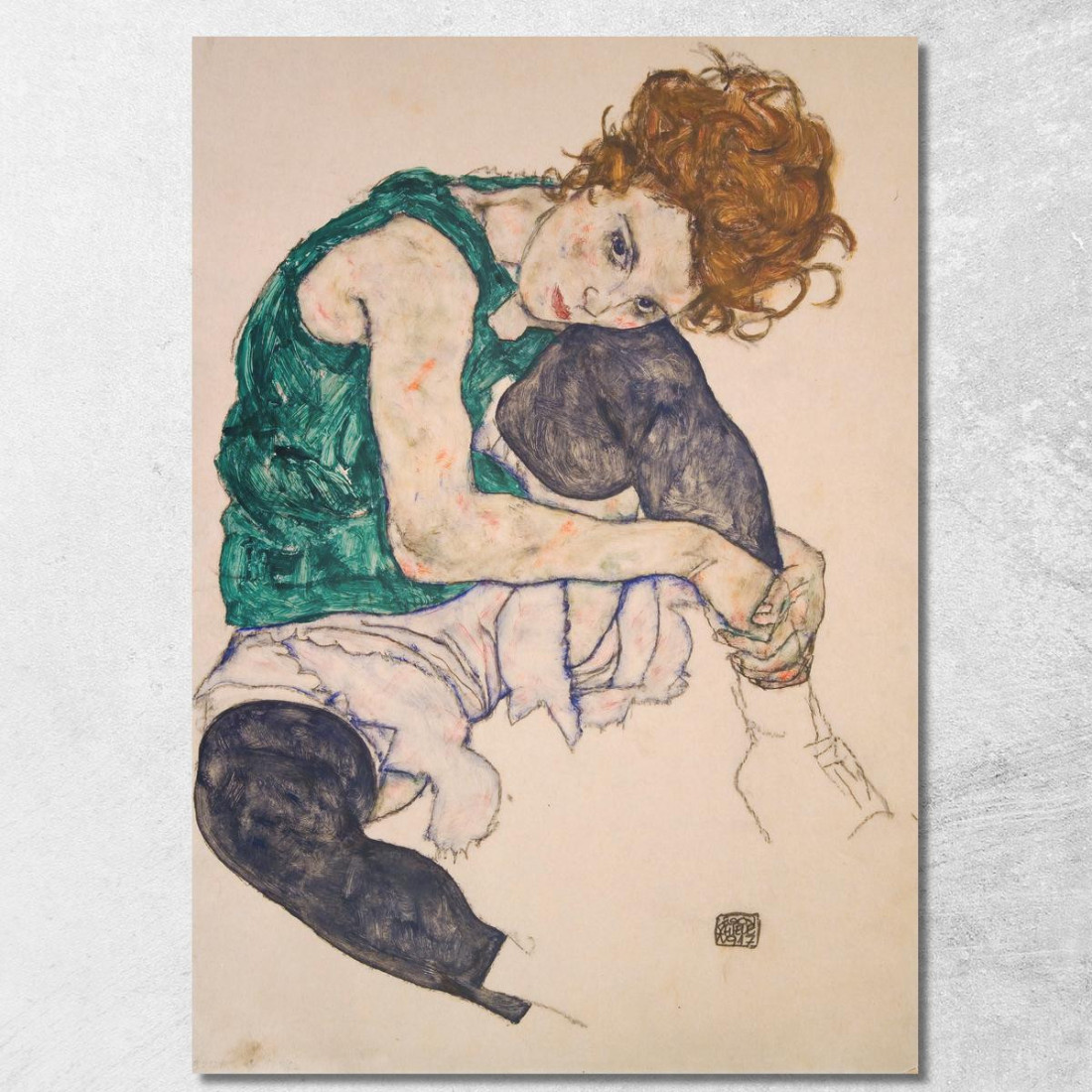 Donna Seduta Con Le Gambe Piegate (Adele Herms) Egon Schiele esh146 quadro stampato su tela Donna Seduta Con Le Gambe Piegate (Adele Herms) Egon Schiele esh146 quadro stampato su tela