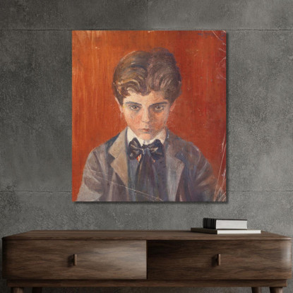 Autoritratto Su Sfondo Rosso Egon Schiele esh150 quadro stampato su tela