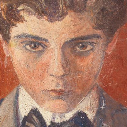 Autoritratto Su Sfondo Rosso Egon Schiele esh150 quadro stampato su tela