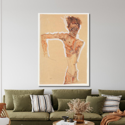 Autoritratto Egon Schiele esh151 quadro stampato su tela