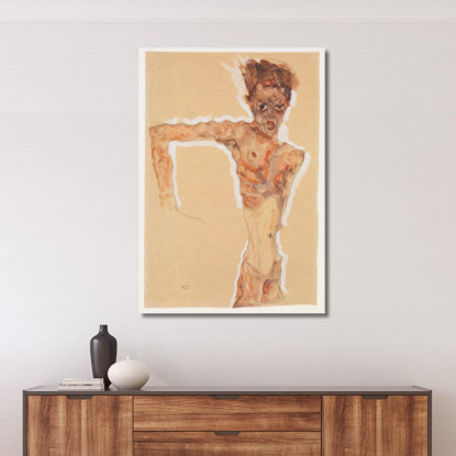 Autoritratto Egon Schiele esh151 quadro stampato su tela
