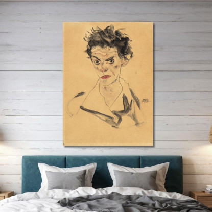 Autoritratto 2 Egon Schiele esh152 quadro stampato su tela