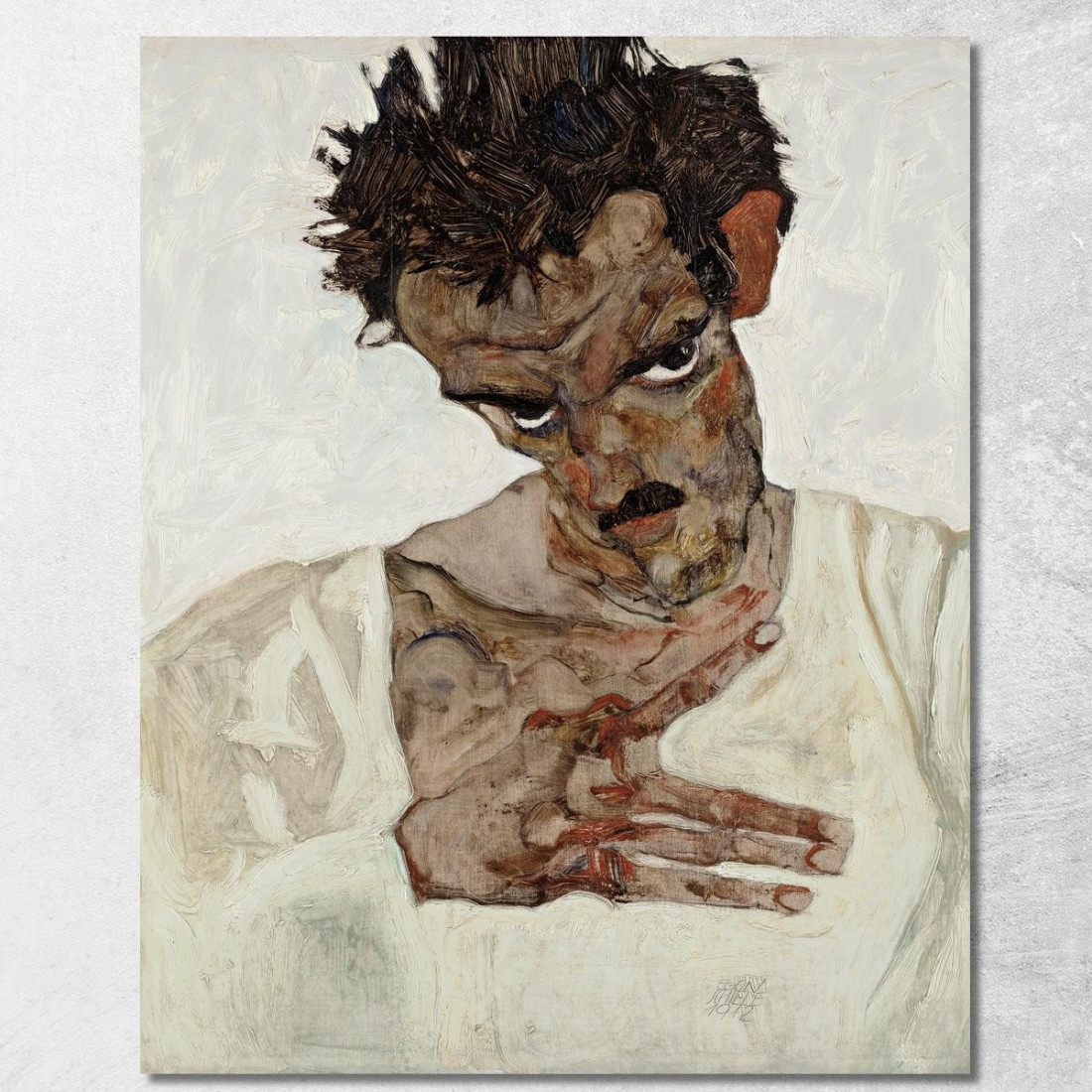 Autoritratto Con Testa Abbassata Egon Schiele esh157 quadro stampato su tela