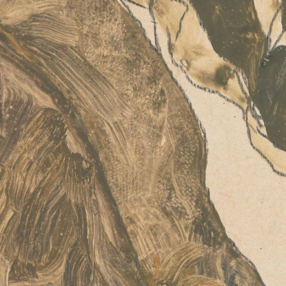 Autoritratto Con Maniche A Righe Egon Schiele esh160 quadro stampato su tela