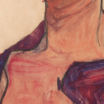 Autoritratto Con Smorfia Egon Schiele esh161 quadro stampato su tela