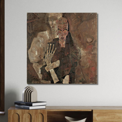 Il Veggente Ii (Morte E Uomo) Egon Schiele esh162 quadro stampato su tela