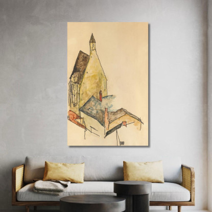 Chiesa Dell'Ospedale Di Mödling Egon Schiele esh172 quadro stampato su tela