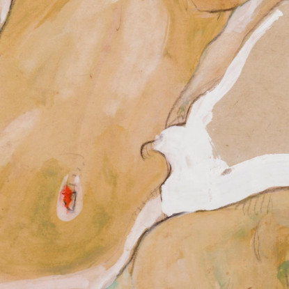 Nudo Femminile Accovacciato Egon Schiele esh173 quadro stampato su tela