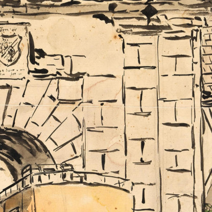 Porta Della Città Con Carrozza (Lavoro Scolastico) Egon Schiele esh175 quadro stampato su tela