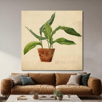 Pianta In Vaso (Lavoro Scolastico) Egon Schiele esh194 quadro stampato su tela