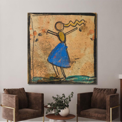 Ballerina Con Gonna Blu Egon Schiele esh199 quadro stampato su tela