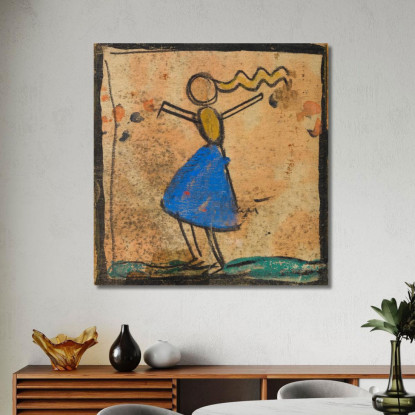 Ballerina Con Gonna Blu Egon Schiele esh199 quadro stampato su tela